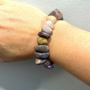 BRACELET natural chunky stone elastic Bracelet